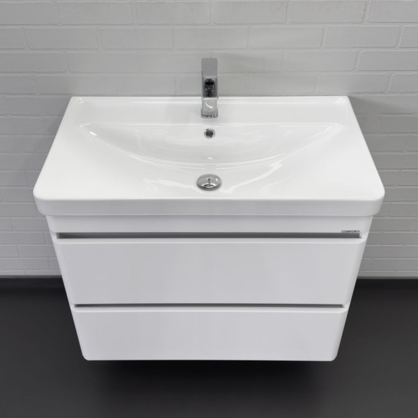 Тумба подвесная Comforty Валдай 810x660x475 белый матовый с раковиной (00-00019071)