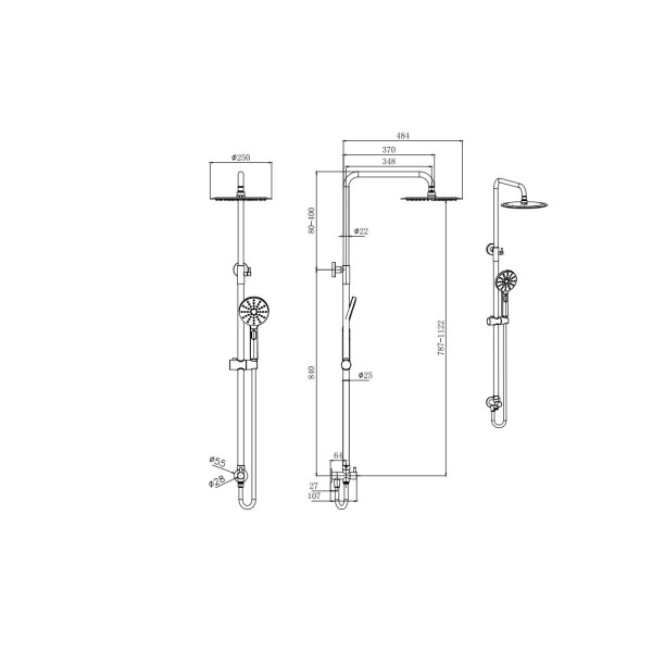 Душевая система Aquatek Вега оружейная сталь (AQ2046BGM)