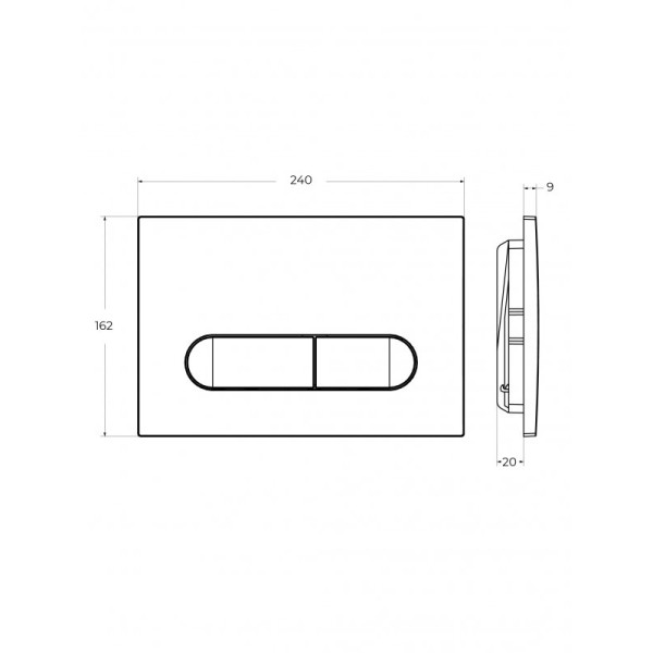 Клавиша смывная Cezares Liner хром (LINER-BTN-01)