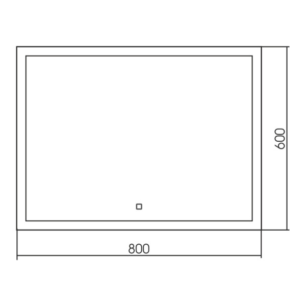 Зеркало Azario Гуверт 800х600 c подсветкой и диммером, сенсор выкл (ФР-1747)