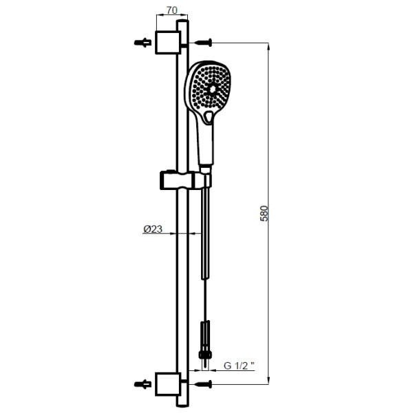 Душевой гарнитур Azario белый матовый (AZ-157820226)