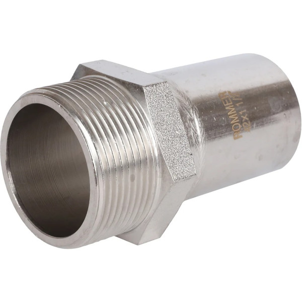 Вставка резьбовая 42х1 1/2"Н Rommer из нержавеющей стали (пресс) (RSS-0024-042112) Вставка резьбовая 42х1 1/2"Н Rommer из нержавеющей стали (пресс) (RSS-0024-042112)