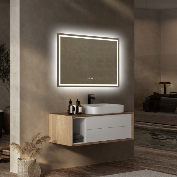 Зеркало Abber See 60x80 с подсветкой, сенсорный выключатель, диммер, датчик присутствия (AG6104SP) Зеркало Abber See 60x80 с подсветкой, сенсорный выключатель, диммер, датчик присутствия (AG6104SP)