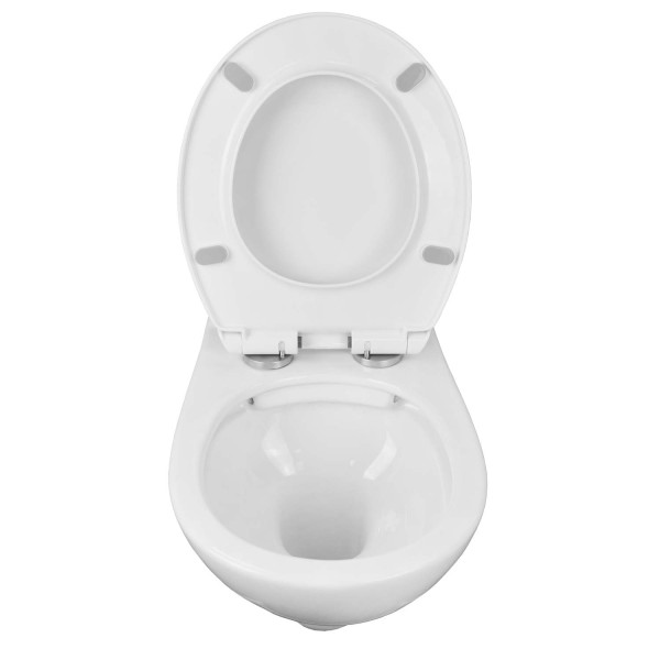 Инсталляция для подвесного унитаза Loranto + безободковый унитаз Fredo с сиденьем микролифт (4501+CS-WH8005)