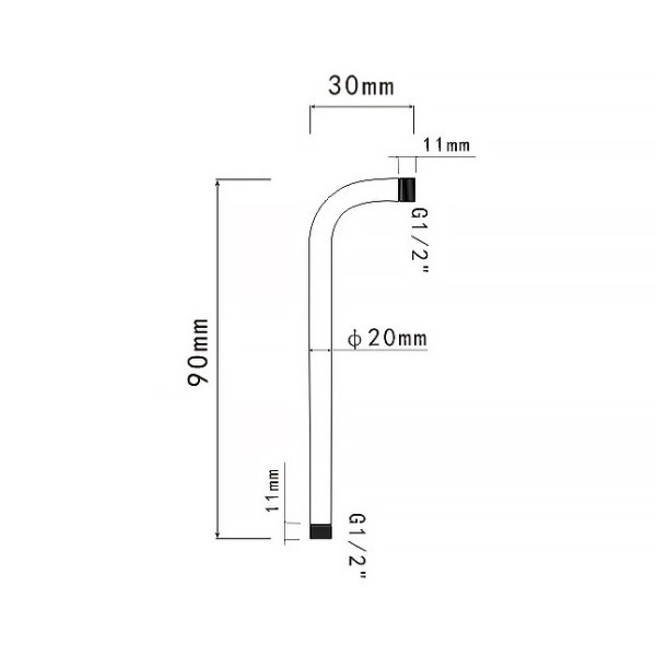 Держатель для верхнего душа Melodia della vita черный (MKP20511BLbk)