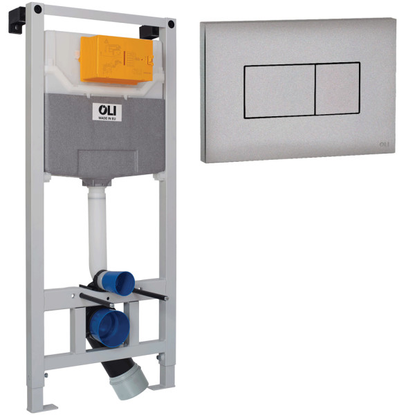 Инсталляция для подвесного унитаза Oli 120 ECO Sanitarblock pneumatic+панель слива KARISMA, глянцевый хром (879235pKA00)