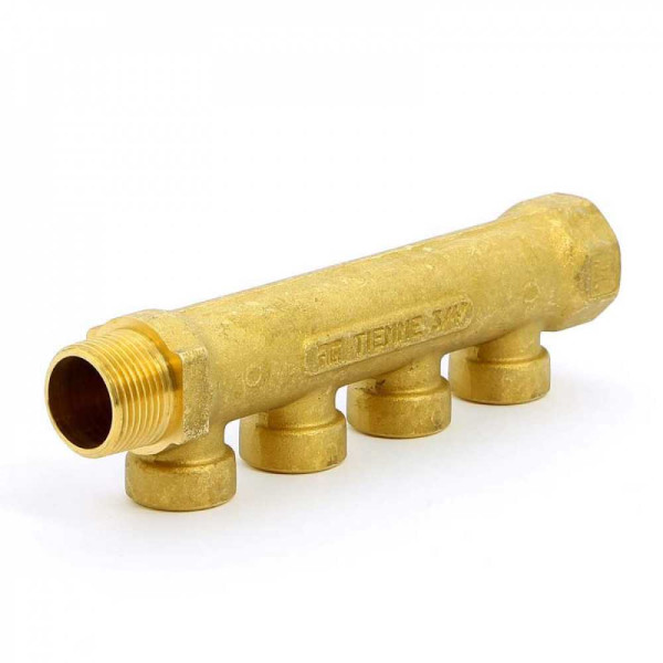 Коллектор "Tiemme" 4 отв. 3/4"*1/2"В (латунь) (1910038)