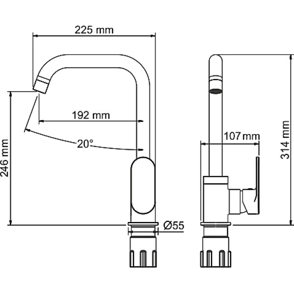 Смеситель для кухни WasserKRAFT Mindel белый матовый (8507) Смеситель для кухни WasserKRAFT Mindel белый матовый (8507)