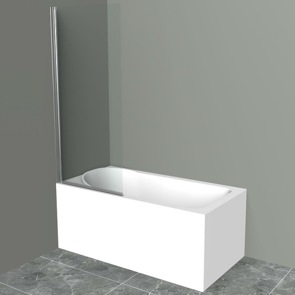 Душевая шторка на ванну BelBagno Uno 90x150 стекло прозрачное, профиль хром (UNO-V-1-90/150-C-Cr)