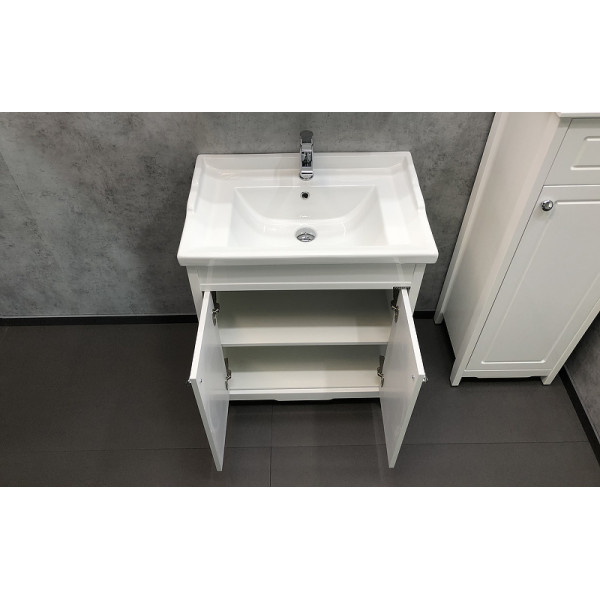 Тумба подвесная с раковиной Comforty Тбилиси 700x440x850 белый глянцевый (00003132629)