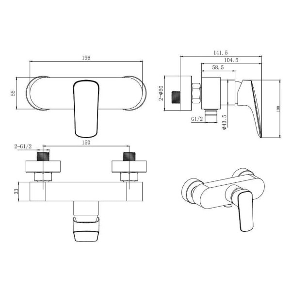 Смеситель для душа Aquatek Вега хром (AQ1060CR)