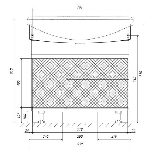 Тумба напольная 1Marka Lina 865*490*850 белая (У94493)