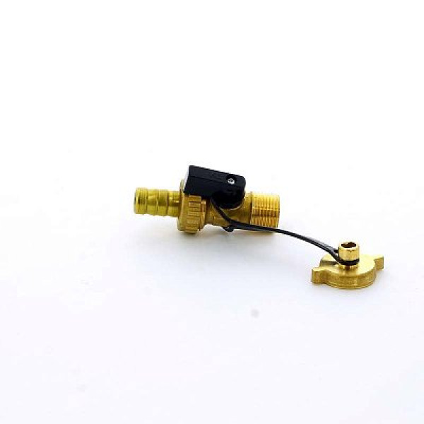 Кран шаровый сливной с заглушкой Tiemme 1/2" Н (черная ручка) (2950001) Кран шаровый сливной с заглушкой Tiemme 1/2" Н (черная ручка) (2950001)