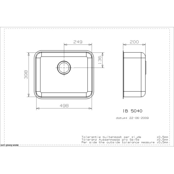 Мойка для кухни врезная Reginox IB5040 U 545x445