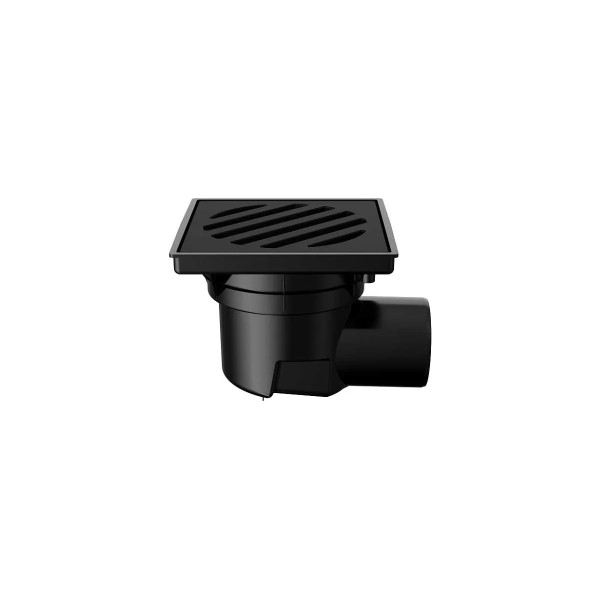 Трап нерегулируемый Fachmann Т 605 PNsP 241x241 горизонтальный выпуск DN 110 с корзинкой и незамерзающим гидрозатвором, решетка чугунная, пластиковый