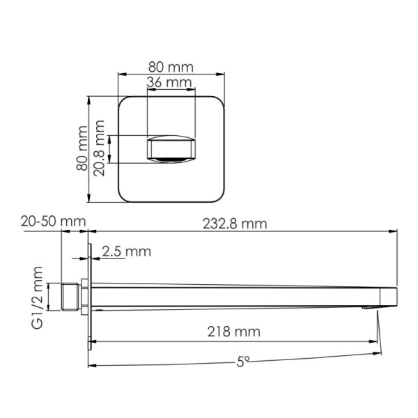 Излив WasserKRAFT золотой (A289)