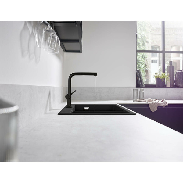 Смеситель для кухни Hansgrohe M54 Talis 270 с выдвижным изливом черный (72808670) Смеситель для кухни Hansgrohe M54 Talis 270 с выдвижным изливом черный (72808670)