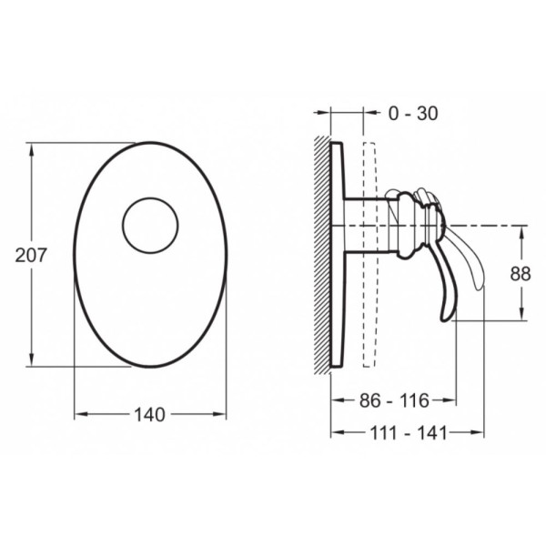 Смеситель для душа Jacob Delafon Fairfax хром (E98710-CP)