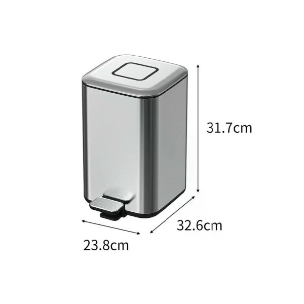 Ведро для мусора Boheme Q 23,8x32,6x31,7 черный (10948-B)