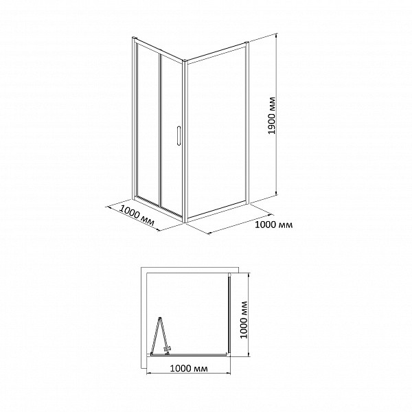 Душевой уголок BandHours Snow/Side-Glass 1010 100х100 стекло прозрачное, профиль хром Душевой уголок BandHours Snow/Side-Glass 1010 100х100 стекло прозрачное, профиль хром