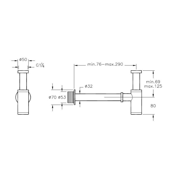 Сифон для раковины Vitra Sifon металлический (A45123)