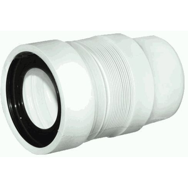 Отвод для унитаза гофрированный АНИ 110 мм. гл.конец (190-370 мм.) АНИ пласт (K821R)