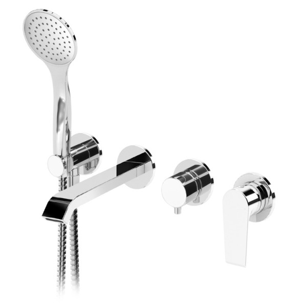 Смеситель для ванны и душа встраиваемый Cezares Nautic на 3 выхода, с ручным душем, хром (NAUTIC-VDM3-01)