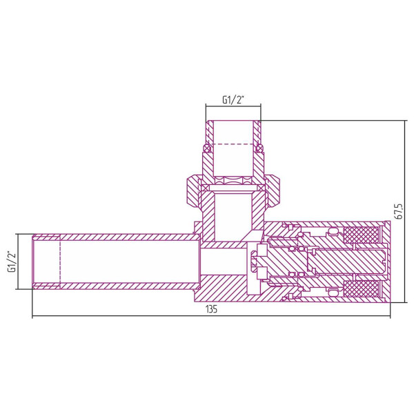 Вентиль Сунержа прямой цилиндр 1/2"Нx1/2"Н (03-1400-1212)