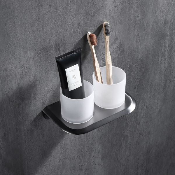 Стакан двойной для зубных щеток Abber Nord никель (AA1557NG)