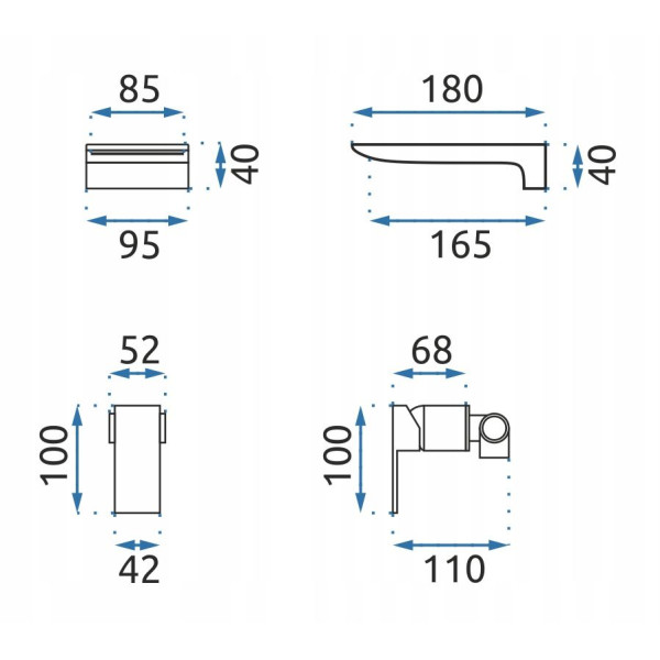 Смеситель для раковины скрытого монтажа REA Mason gold (REA-B5150) Смеситель для раковины скрытого монтажа REA Mason gold (REA-B5150)