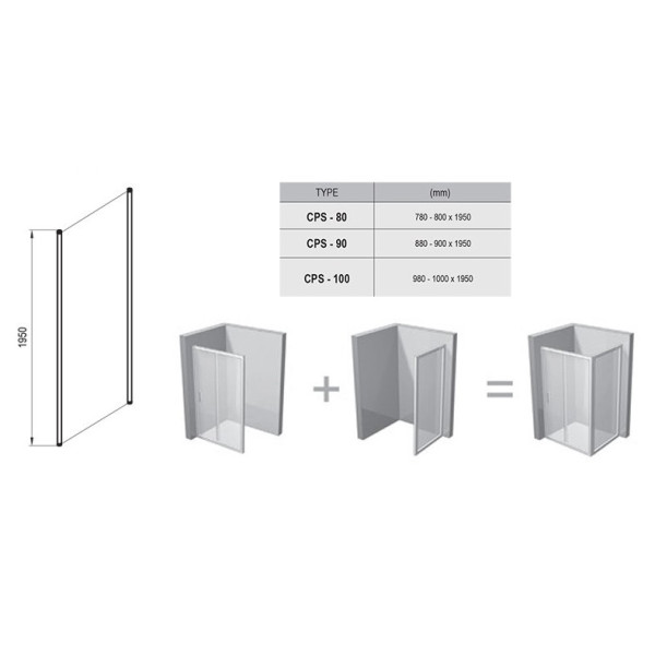 Душевое ограждение Ravak Chrome 90x195 стекло прозрачное, профиль хром (9QV70C0Z1)