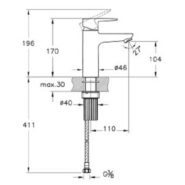 Смеситель для раковины Vitra Flow Soft хром (A43009EXP)