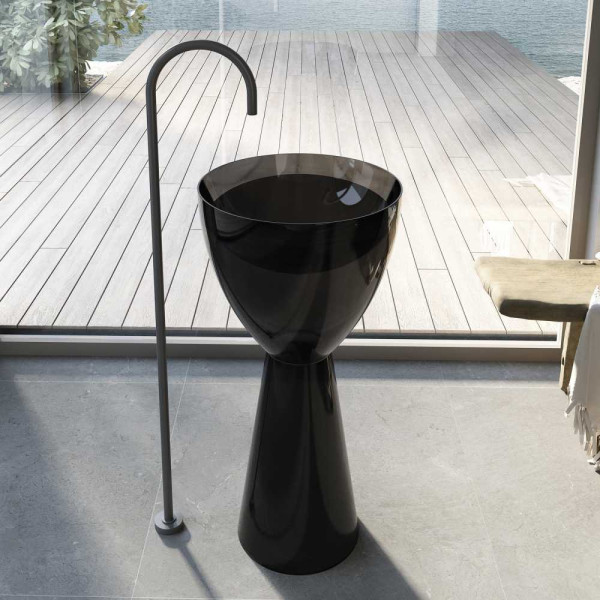 Раковина напольная ABBER Kristall 45x45 черная (AT2703Onyx) Раковина напольная ABBER Kristall 45x45 черная (AT2703Onyx)