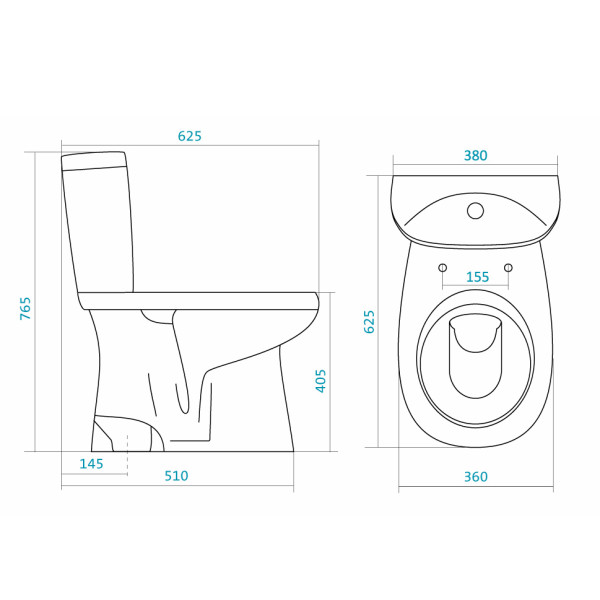 Унитаз-компакт Santek Анимо 625х380х765 с сиденьем с soft-close (1WH302136)
