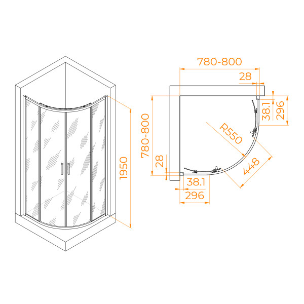 Душевой уголок RGW Passage 80x80 стекло прозрачное, профиль черный (03085288-14) Душевой уголок RGW Passage 80x80 стекло прозрачное, профиль черный (03085288-14)