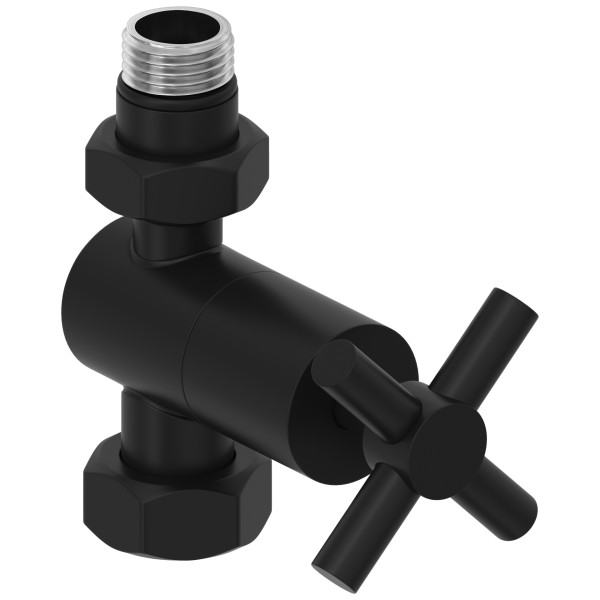 Вентиль прямой Сунержа 1/2"x3/4" НР/НГ крест матовый черный (31-1409-1234)