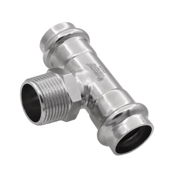 Тройник переходной 22*3/4"Н*22 Vieir VER-PRO (нерж.сталь, пресс) (VPTM22422) Тройник переходной 22*3/4"Н*22 Vieir VER-PRO (нерж.сталь, пресс) (VPTM22422)