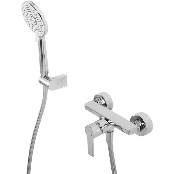 Смеситель для душа BelBagno с ручным душем, шлангом и держателем, хром (AURORA-ESDM-CRM)