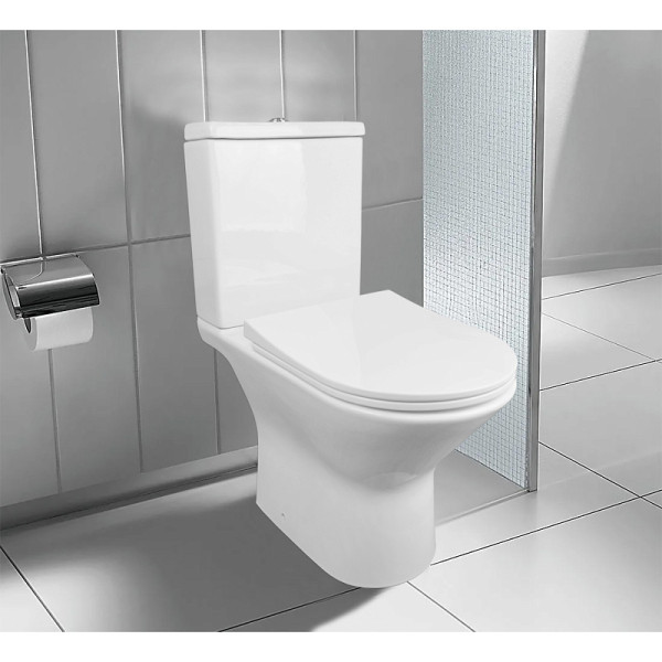 Унитаз напольный Azario Fretta new с сиденьем с микролифтом белый (AZ-1223)