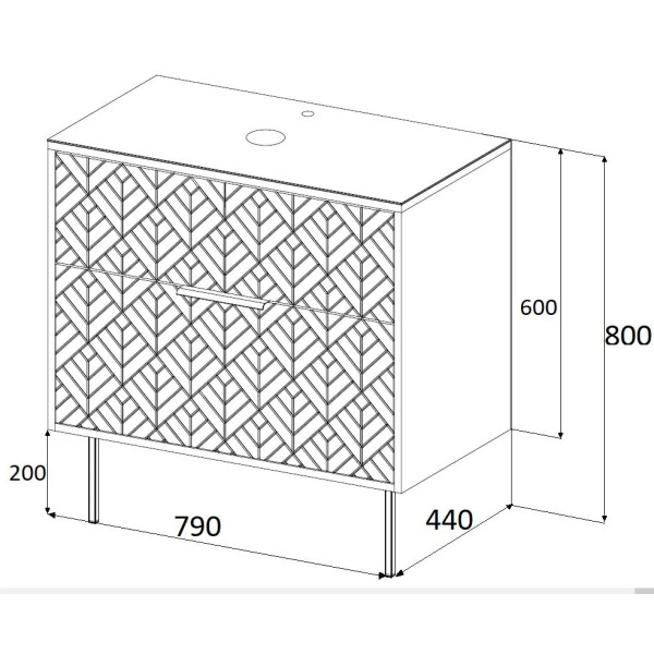 Тумба подвесная 1Marka Forest 800x440x600 белый (Ц0000008654)