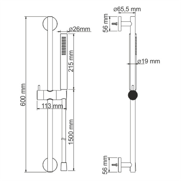 Душевая гарнитура WasserKRAFT Хром (A142)