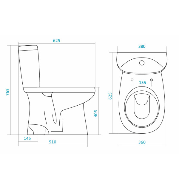 Унитаз-компакт Santek Анимо 625х380х765 с сиденьем с soft-close (1WH302136)