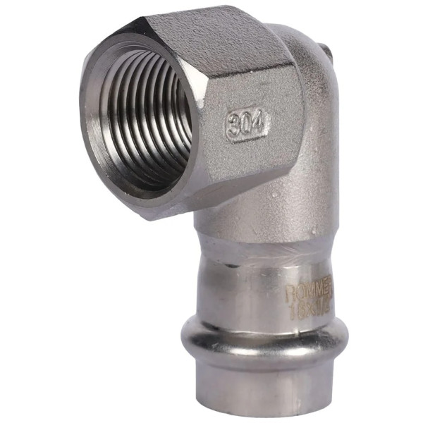 Переход угловой 18х1/2"В Rommer из нержавеющей стали (пресс) (RSS-0009-001812) Переход угловой 18х1/2"В Rommer из нержавеющей стали (пресс) (RSS-0009-001812)