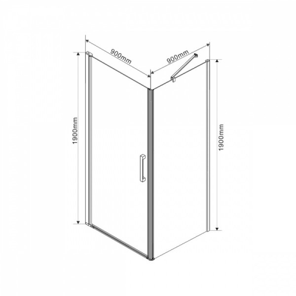 Душевой уголок Vincea Orta 900х900х1900 стекло прозрачное, профиль хром (VSR-1O9090CL)