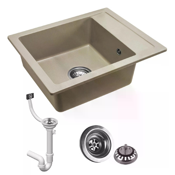 Мойка для кухни Rea rino biege гранит 52x49x21 бежевая (ZLE-00105)