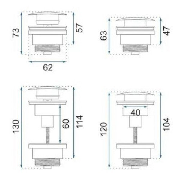 Донный клапан Rea чёрный металлик (REA-A4100) Донный клапан Rea чёрный металлик (REA-A4100)