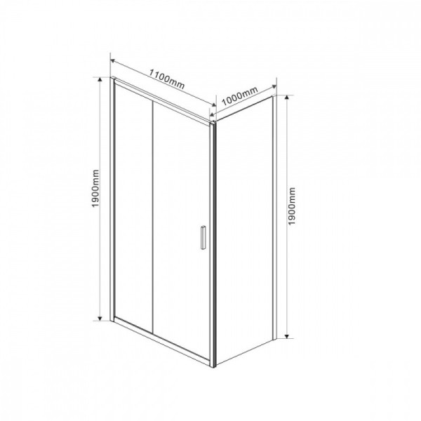 Душевой уголок Vincea Garda 1100х1000х1900 стекло шиншилла, профиль хром (VSR-1G1011CH)