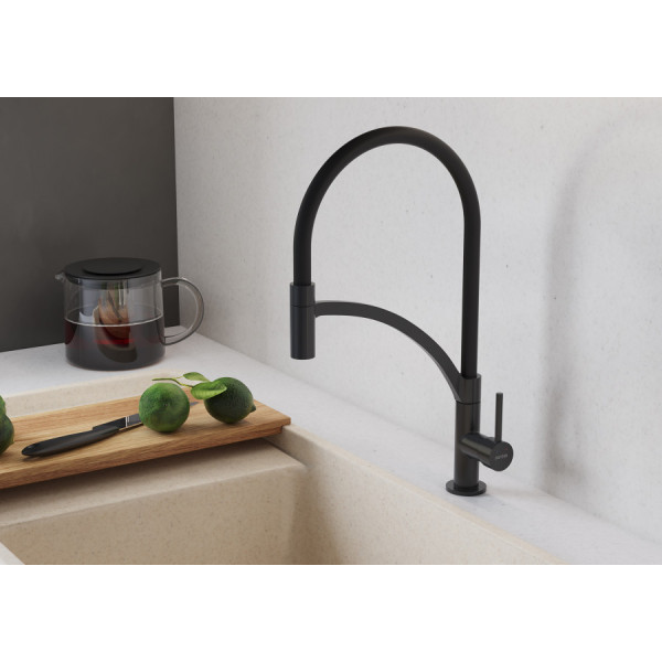 Смеситель для кухни Santek Брукс с гибким изливом черный (WH5A45013N001)