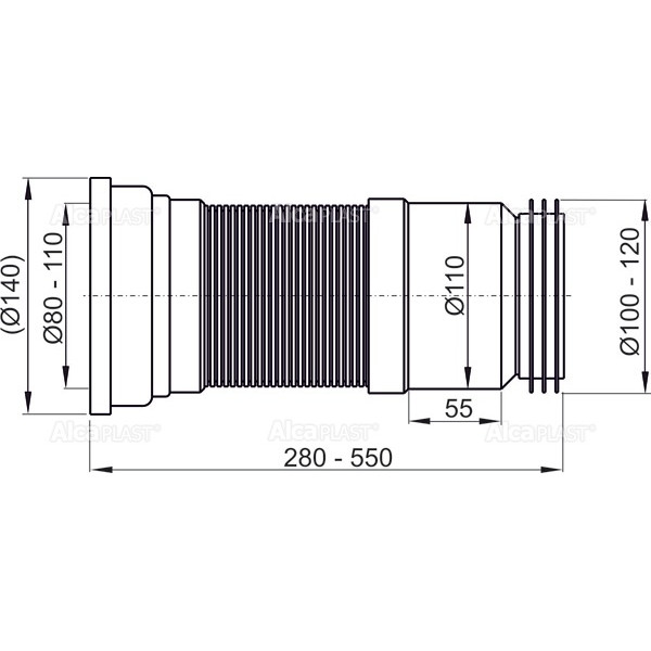 Отвод для унитаза Alcaplast A970 гофра белый (A970) Отвод для унитаза Alcaplast A970 гофра белый (A970)