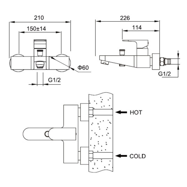 Смеситель для ванны и душа Zeegres Z.ROY (33002001) Смеситель для ванны и душа Zeegres Z.ROY (33002001)
